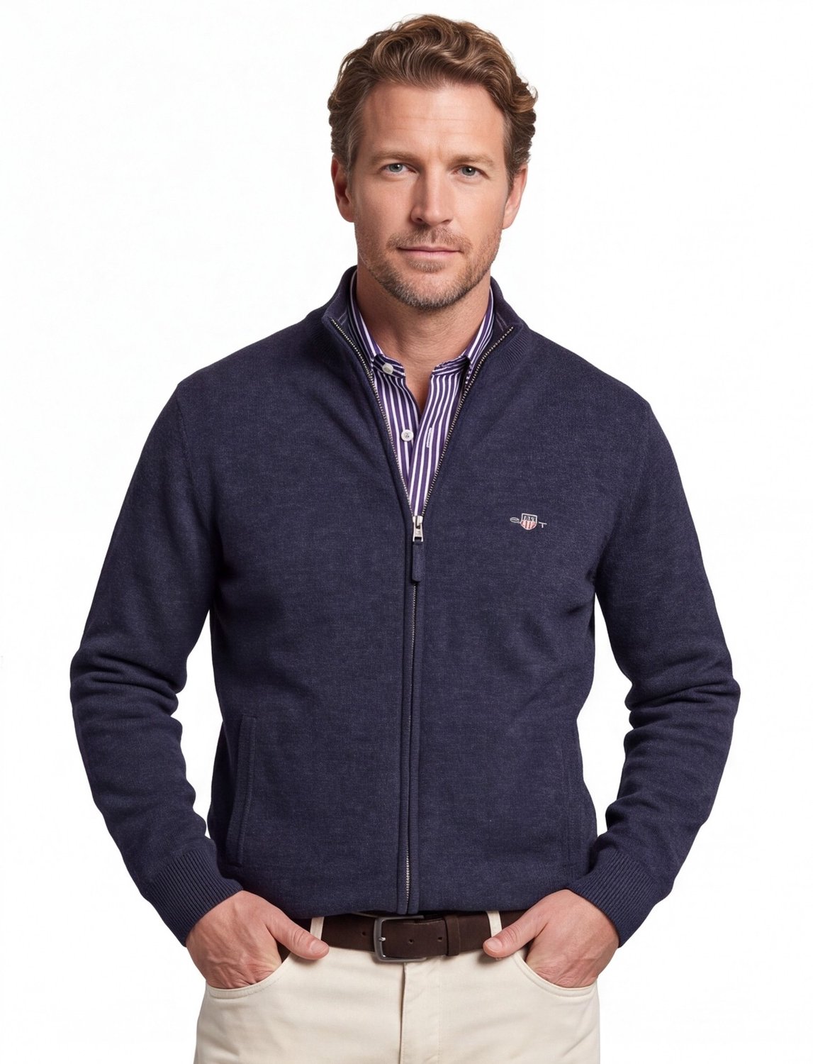 GANT Vest SUPERFINE LAMBSWOOL ZIP CARDIGAN 5XL Set van 1