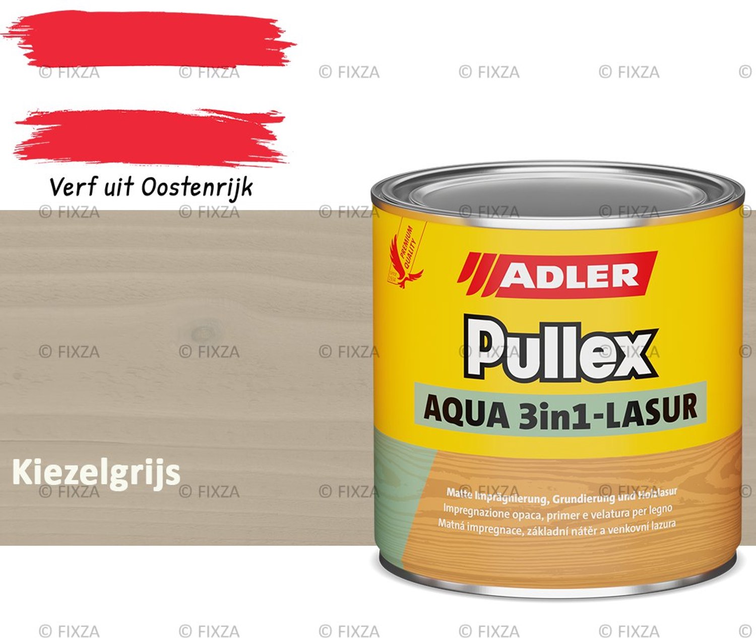 ADLER Pullex Aqua 3in1 Houtbeits Buiten – Transparante Beits – Kiezelgrijs – 2.5 liter – Impregneer, Grond- & Eindlaag in 1