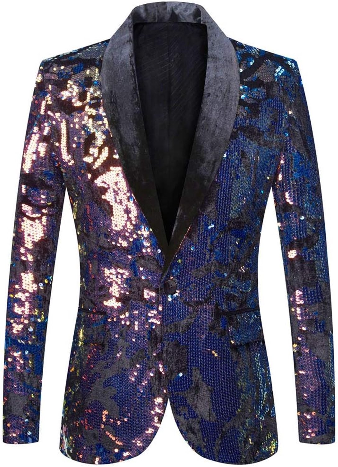 Fluweel pailletten bloemenpatroon blazer