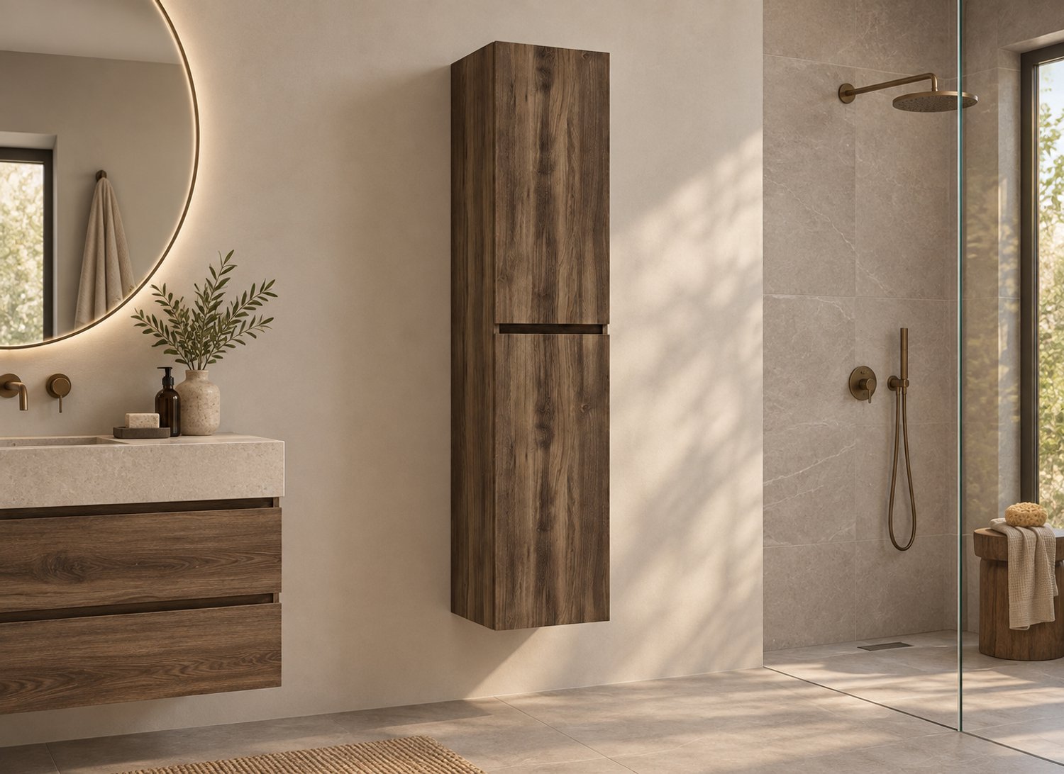Wiesbaden Alvara Kolomkast - 160x35x35cm - Donker Eiken