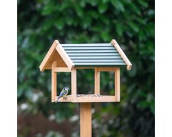 CJ Wildlife Voederhuisje op Paal - Shaw - Vogelvoederhuisje Staand voor Kleine Vogels & Tuinvogels - Bruin