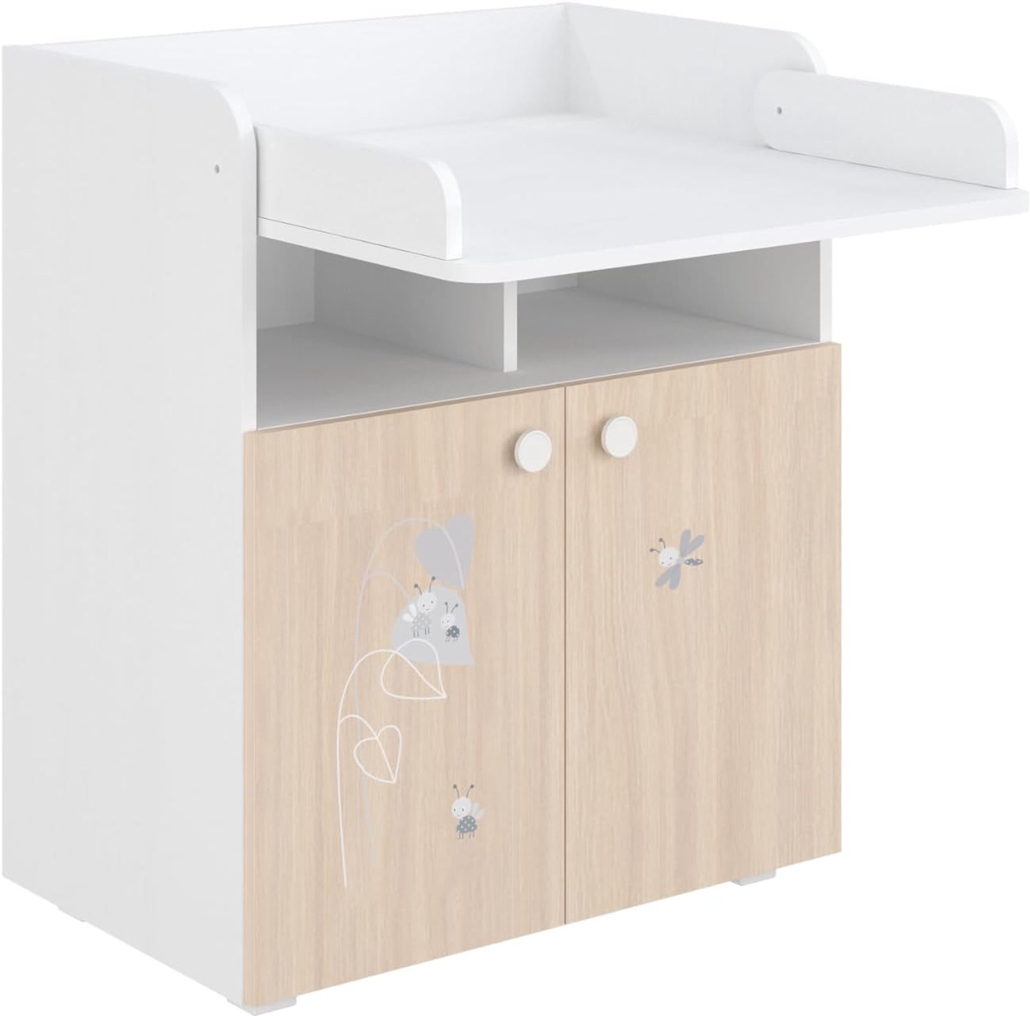 700 Baby Commode met Lades Amis - Luiercommode en Ladekast voor Babykamer en Kinderkamer - Wit/Pastel