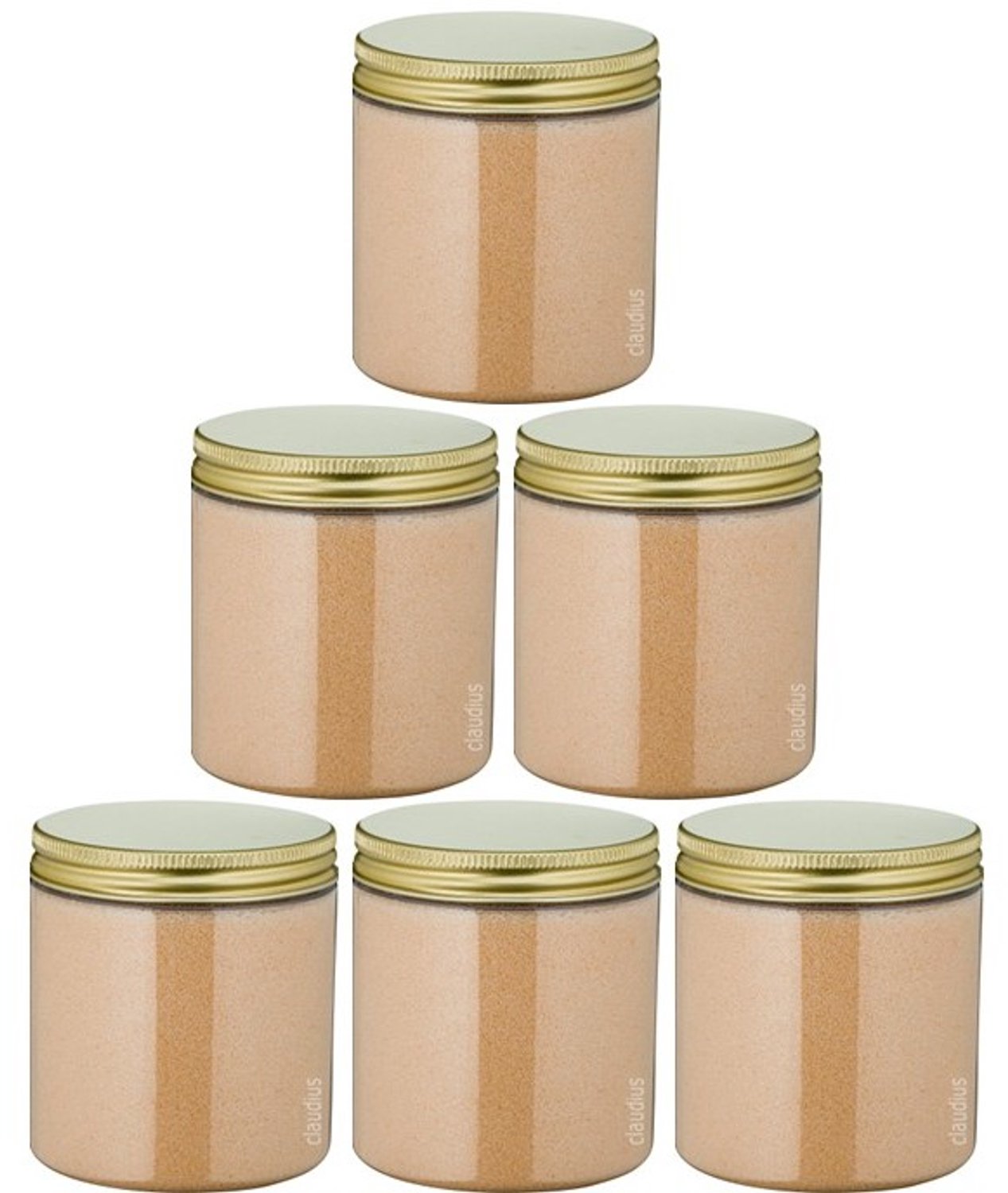 Claudius Scrubzout Appel-Kaneel 300 gram - Pot met gouden deksel - set van 6 stuks - Hydraterende Lichaamsscrub - Body Scrub