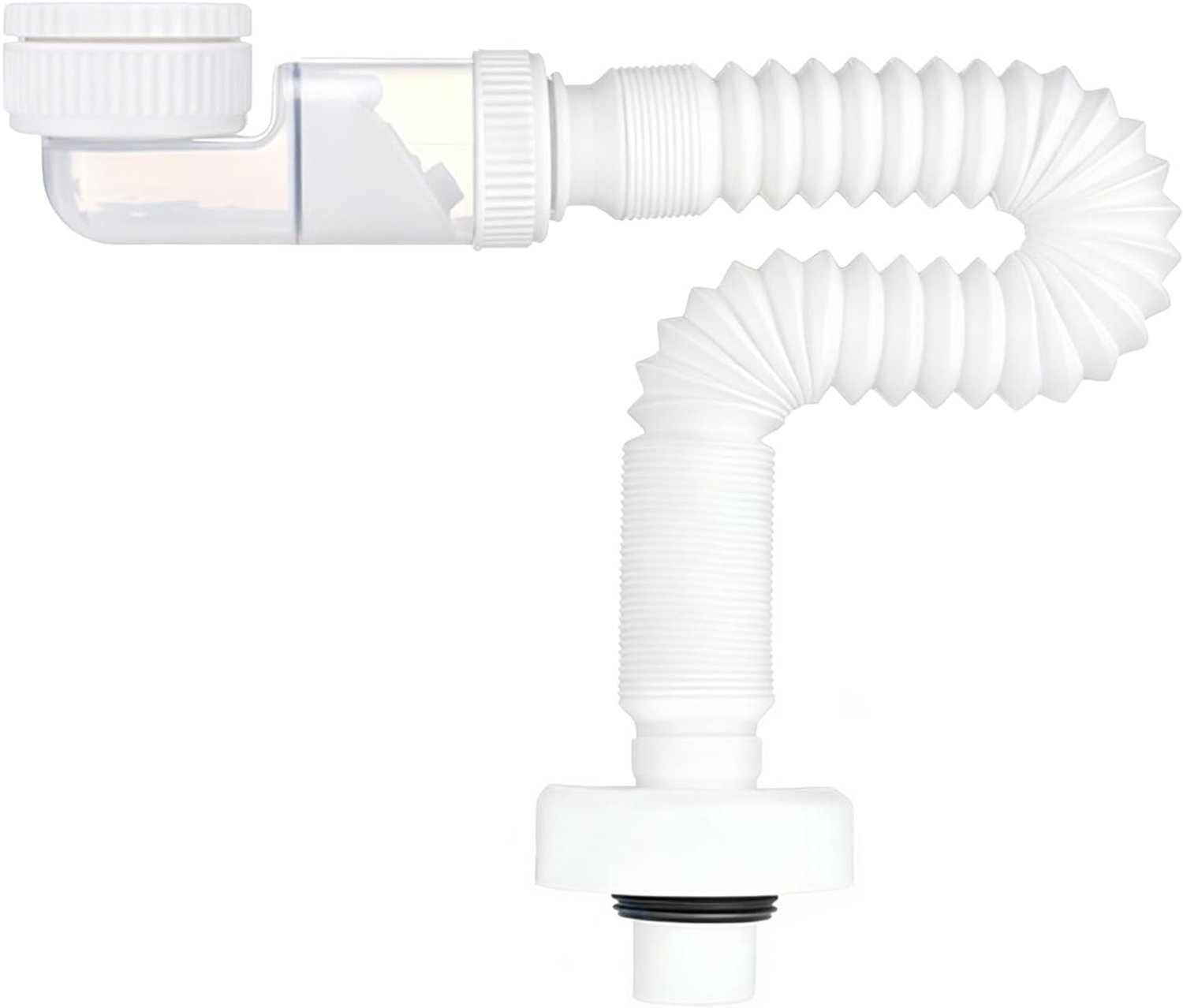 Sifon voor wastafel, 380-930 mm, universeel, geurremmend, flexibel, uittrekbaar, universele sifon voor wastafel, bidet, badkamer, keuken, om de oude buis te verwisselen, wit