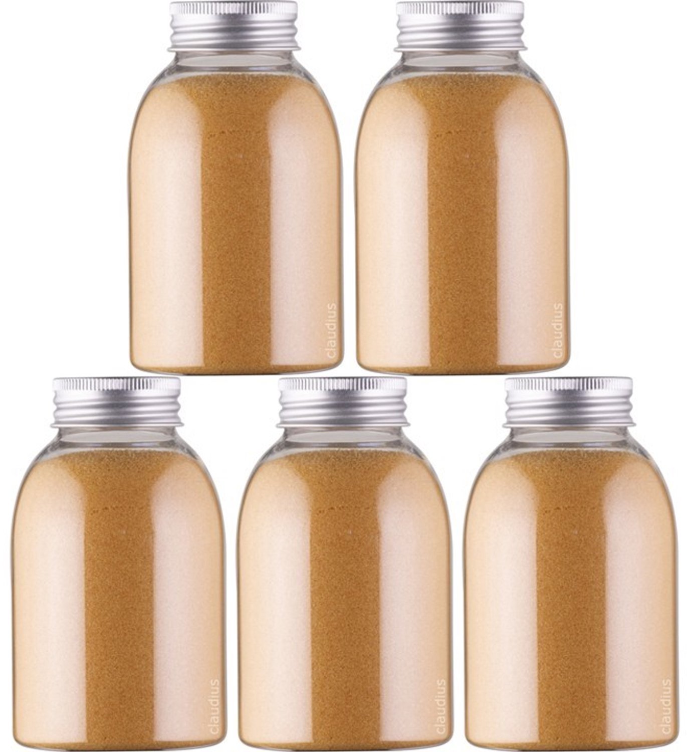 Claudius Scrubzout Appel-Kaneel - 300 gram - Fles met aluminium dop - set van 5 stuks Hydraterende Lichaamsscrub - Body Scrub