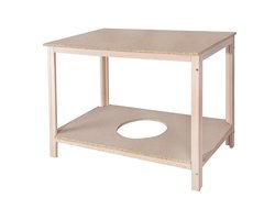 Mueblear 34001 rechthoekige tafel hout zonder nagellak, hout, Sans Vernis, 110x65x75cm