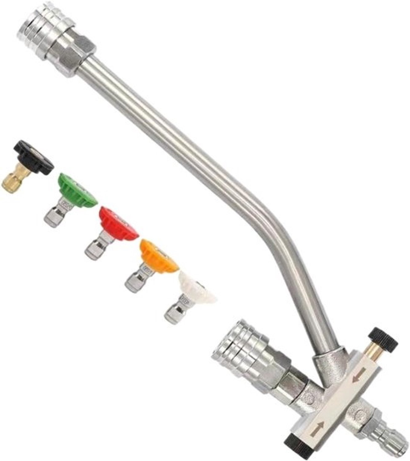 Dubbele connector voor schuimkanon - Accessoire voor hogedrukreiniger - Auto wassen - Zeep en spray tegelijk - 27 cm - Zilver