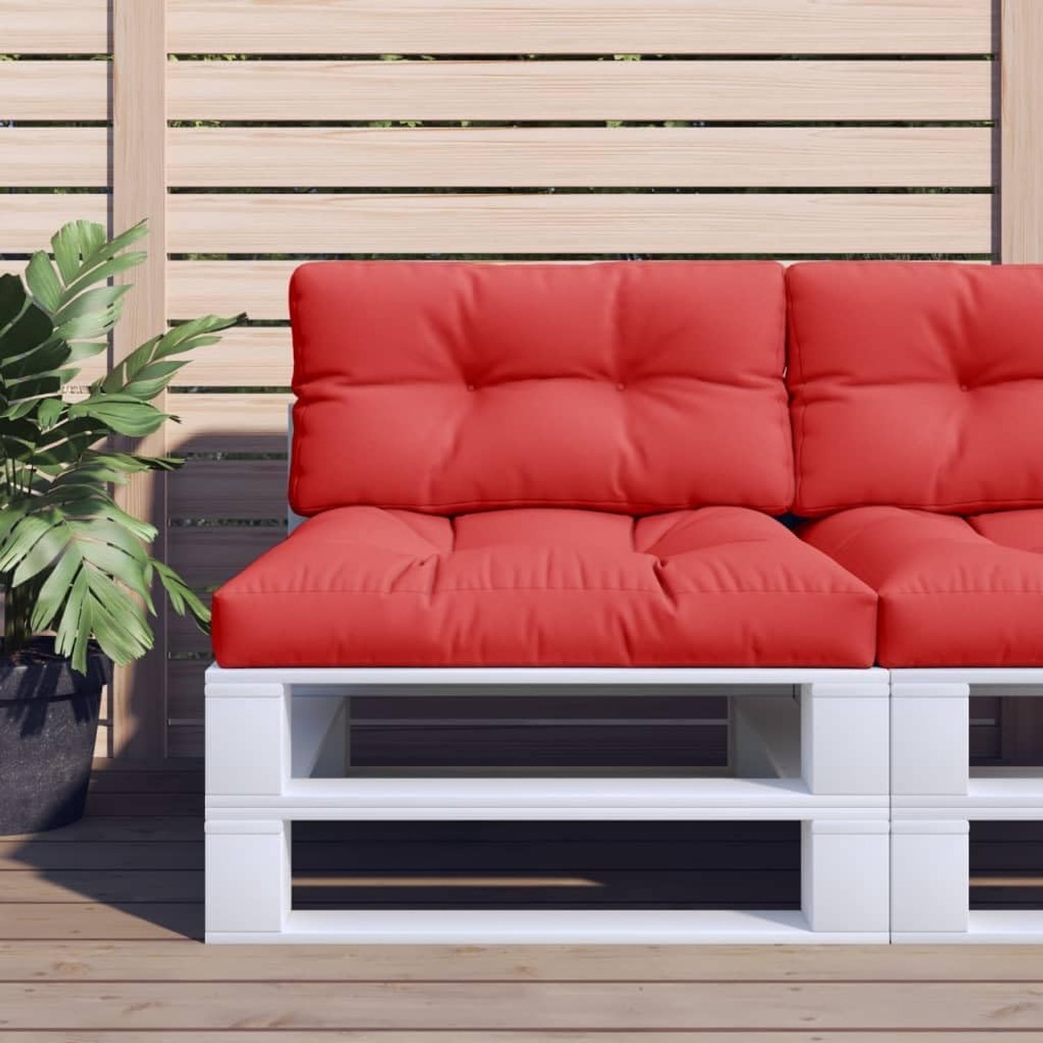 2-delig. Rood van polyester met holle vezelvulling, waterdicht zitkussen buiten voor tuinmeubelen, binnen en bank