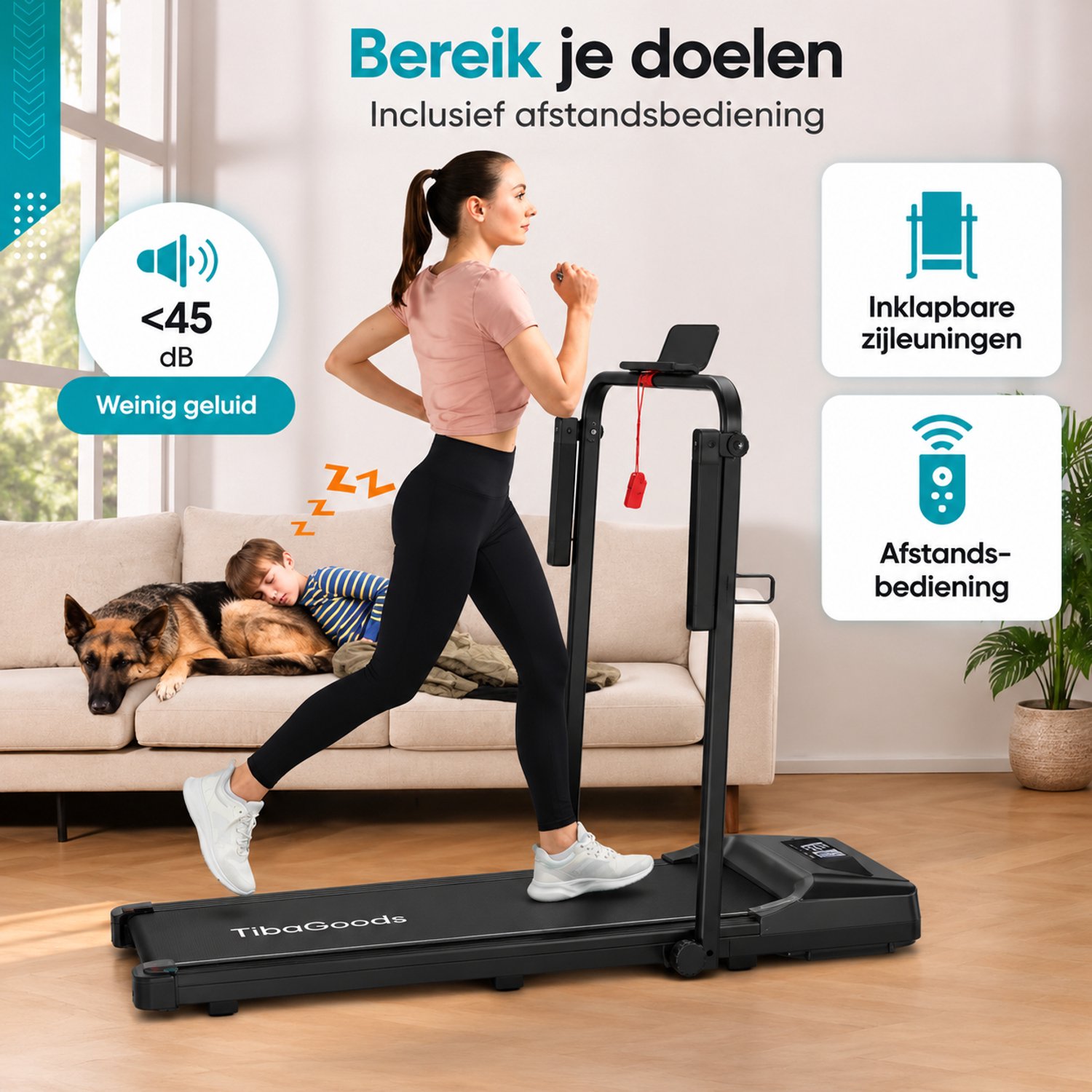 TibaGoods TibaGoods 1-8 km/h Loopband - afbeelding 5