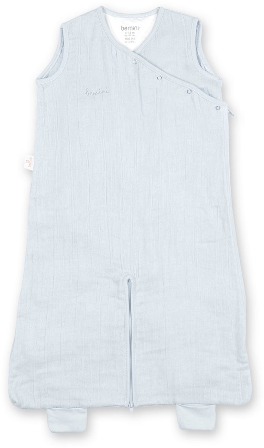 BEMINI Babyslaapzak - MAGIC BAG 4-12m - TOG 0.5 - Hydrofiele zomergaze - Glacier