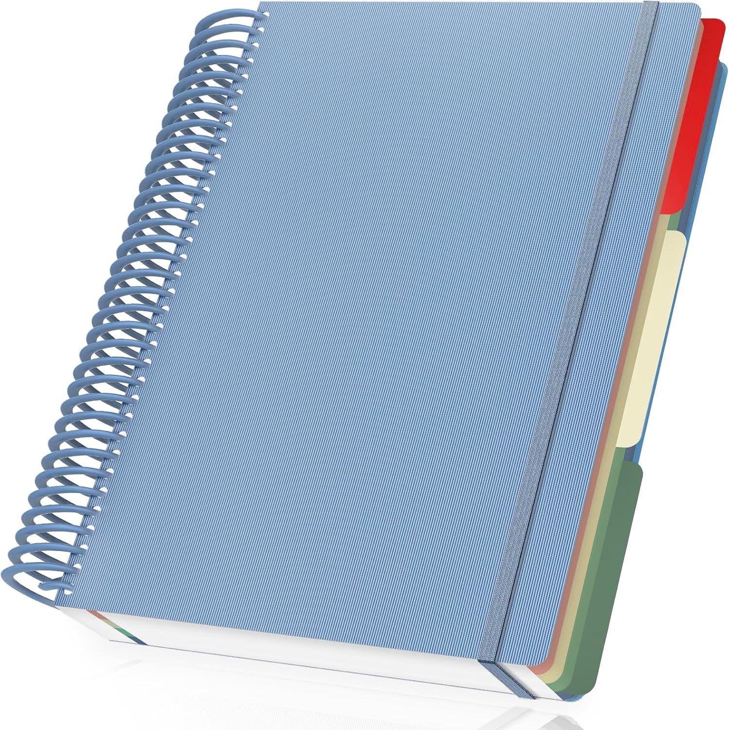 Notitieblok - Spiraalnotitie 23.5x29.8cm - 90GSM Bloknotitieblok Vierkant 5mm - 120 Vellen Spiraalnotitieblok A4 Notebook, Blauw Grijs