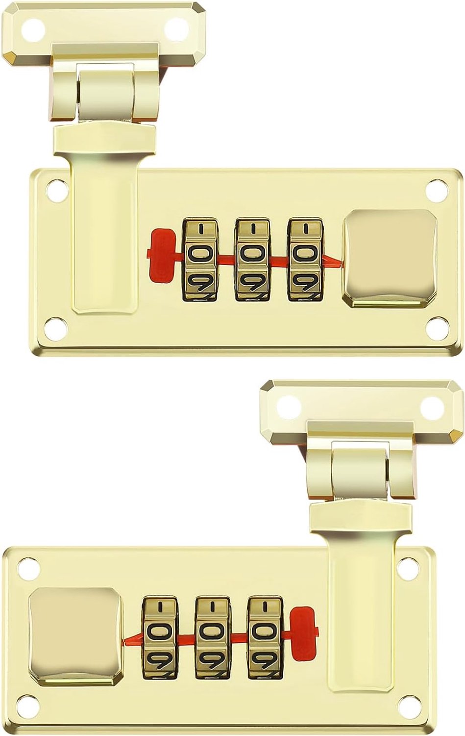 2x Goud Kleur Koffer Hangslot Combinatieslot Zinklegering