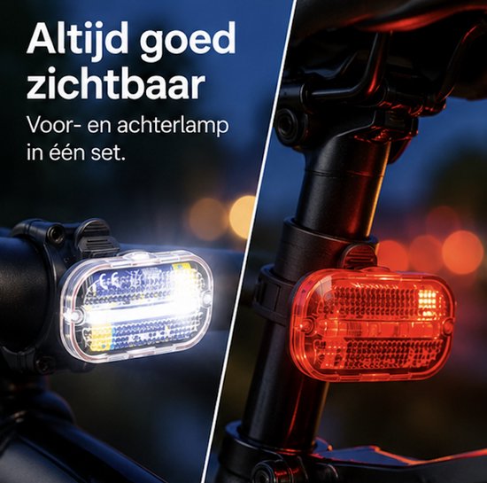 Voor en Achterlicht Set - Fietsverlichting - Achterlicht - LED Lamp — afbeelding 3