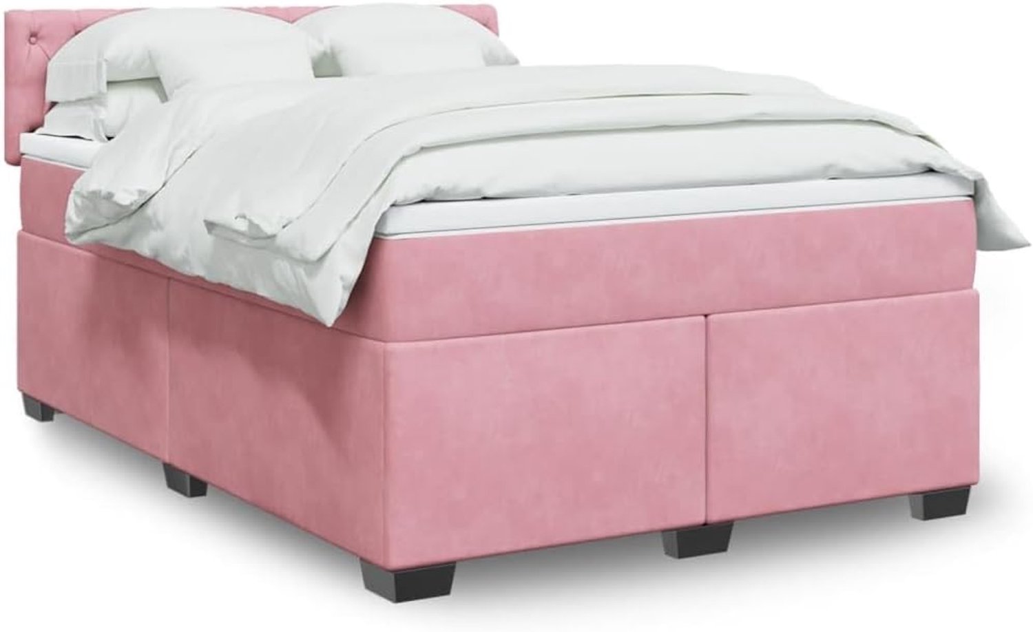 Pocketvering boxspringbed roze 140x190 cm