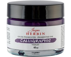 Jacques Herbin Kalligrafie Inkt – Gepigmenteerde Inkt voor Dip Pen en Kroontjespen – Violet Paars – 40 ml