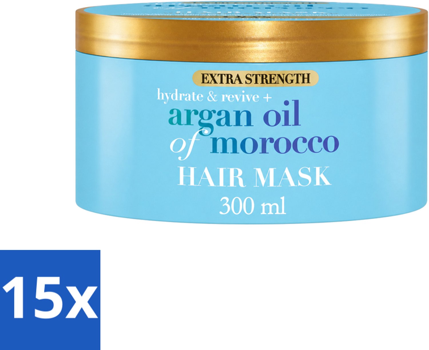 15 x OGX - Argan Oil of Morocco - Haarmasker - Extra Sterk - Voor Beschadigd Haar - 300 ml - Voordeelverpakking - 15 stuks
