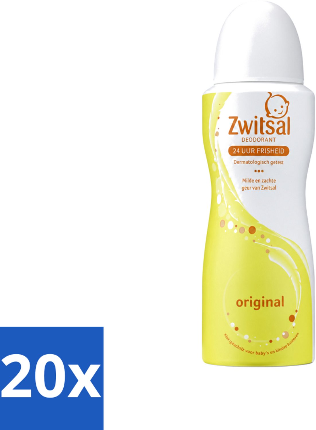 20 x Zwitsal - Origineel - Deodorant Spray - Fris Geurend - Huidvriendelijk - 100 ml - Voordeelverpakking - 20 stuks