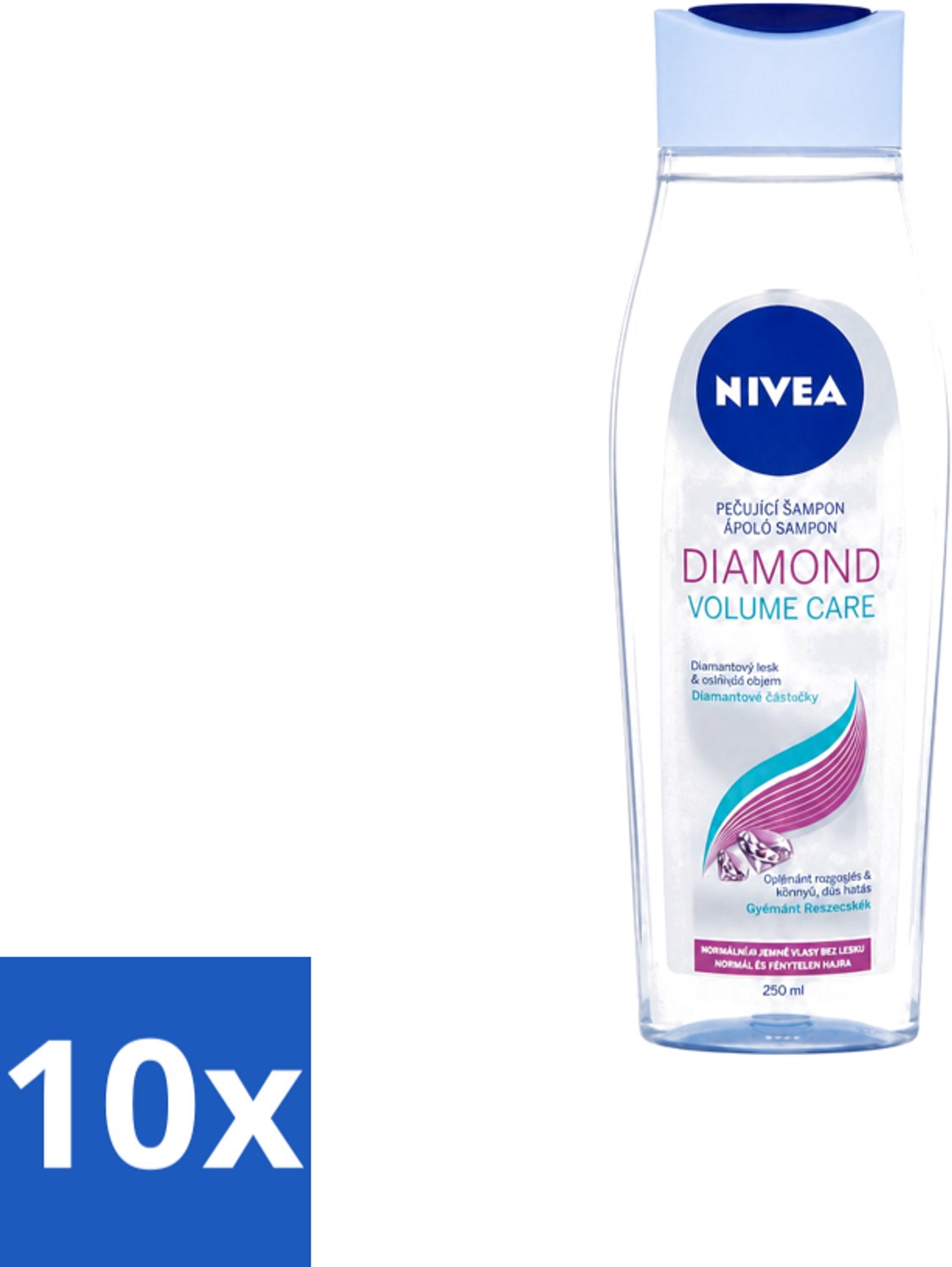 10 x Nivea - Diamond Volume Care Shampoo - 250 ml - Voordeelverpakking - 10 stuks