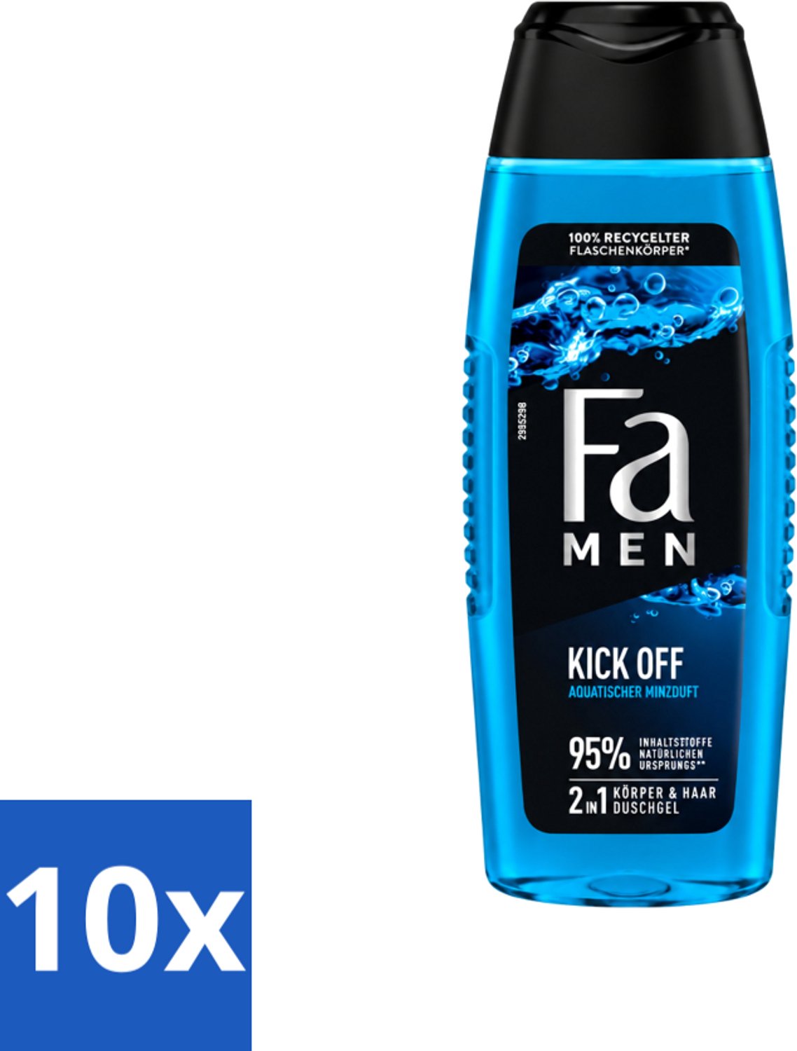 10 x Fa Men - Douchegel - Kick Off - Verfrissend & Energiek - Verzorgend - 250 ml - Voordeelverpakking - 10 stuks