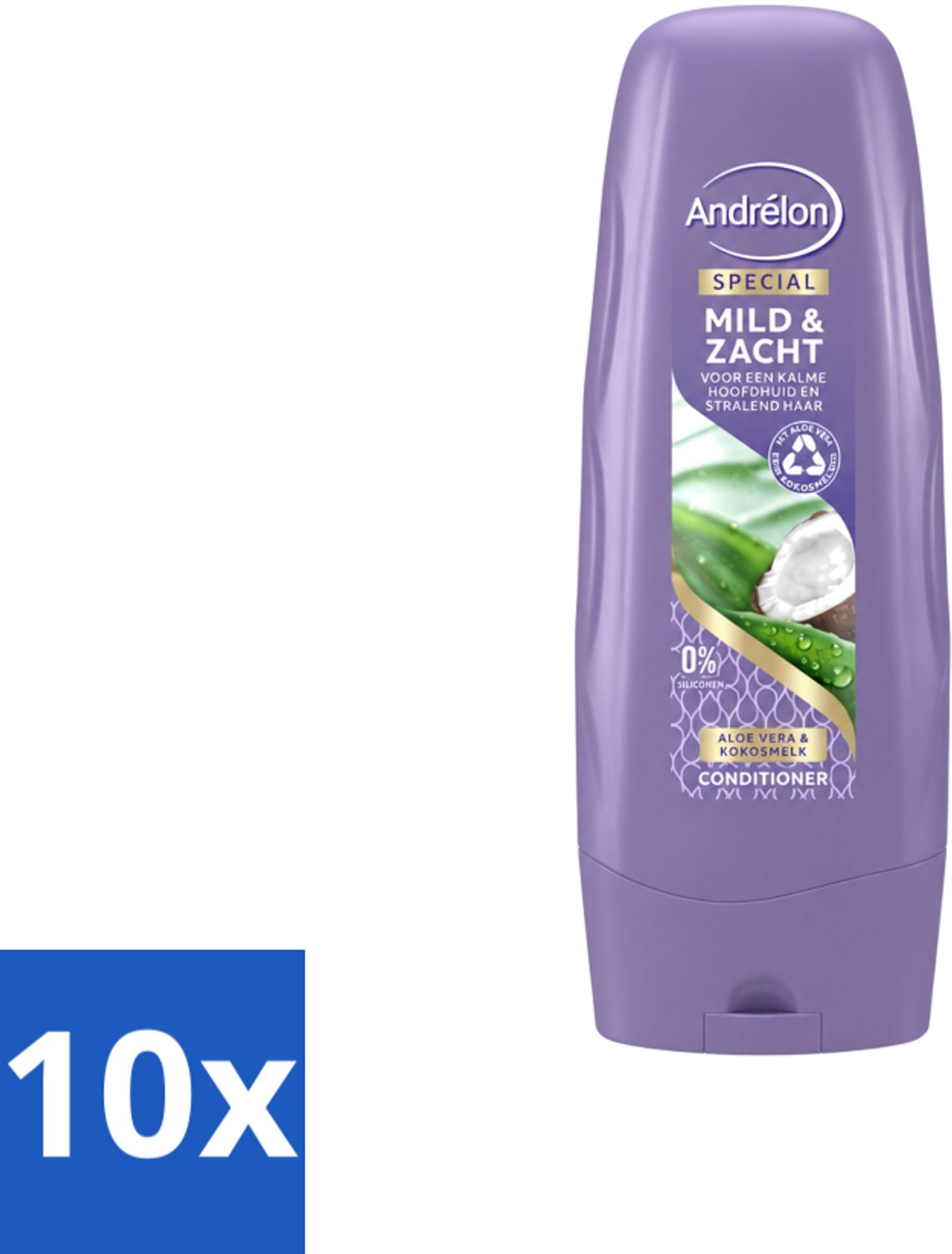 10 x Andrélon - Mild & Zacht - Conditioner - Voor Gevoelige Hoofdhuid - 300 ml - Voordeelverpakking - 10 stuks