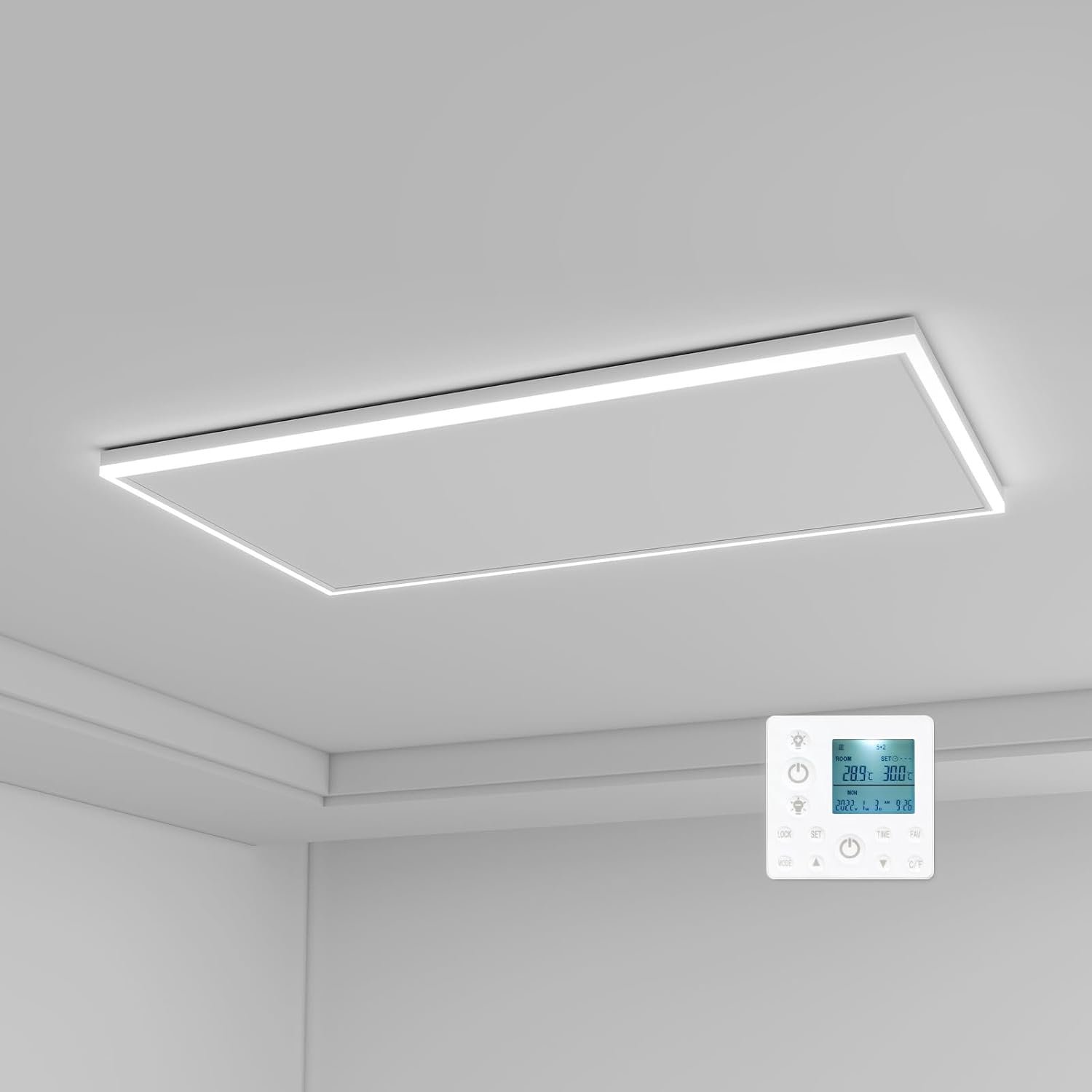 Bol.com QH-HL Infrarood paneel met LED verlichting (400 - 840 Watt) - Wit - 700 Watt - 70 x 110 cm aanbieding