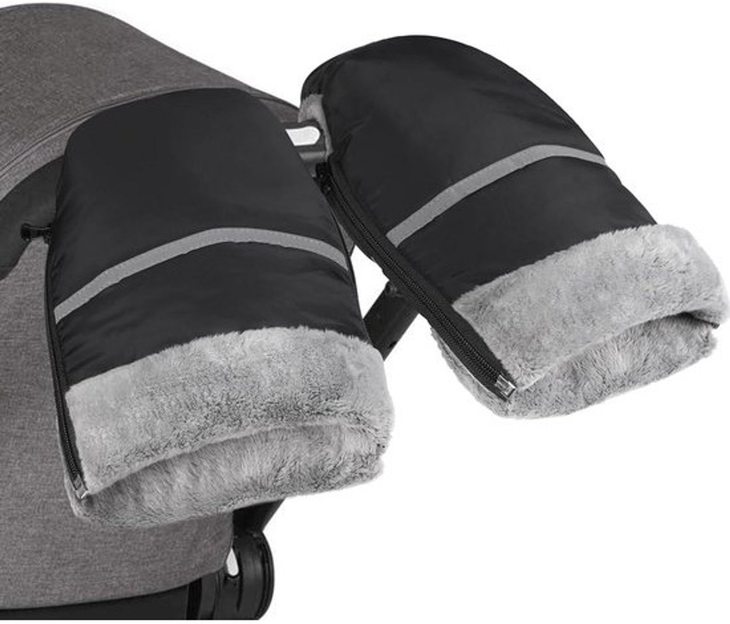 Handmuff Kinderwagen - Wanten voor kinderwagen - Warmte bij buitengebruik - Waterdicht en winddicht - 27.7 x 20.4 cm - Zwart
