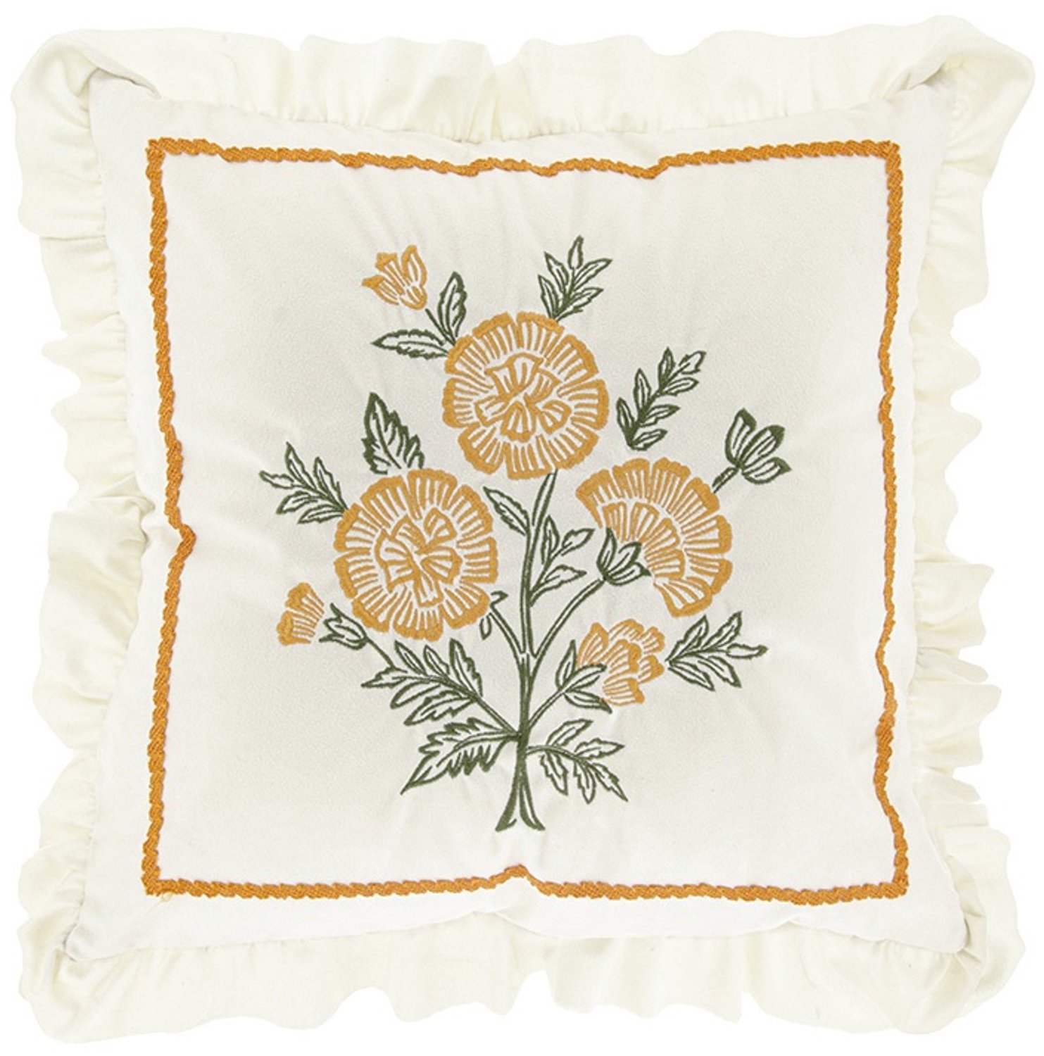 Unique Living Sierkussen Lola - dove white - 45x45cm Wit