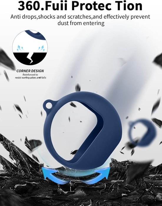 Hoes voor soundcore V40i by Anker open-ear hoofdtelefoon - schokbestendig, waterdicht, zacht en duurzaam, met koord, sleutelhanger en reinigingstool, blauw — afbeelding 5