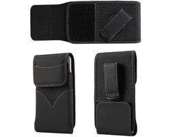 Style Nylon Belt Holster with Swivel Metal Clip voor Q-Mobile Q-Smart QS550 - Black