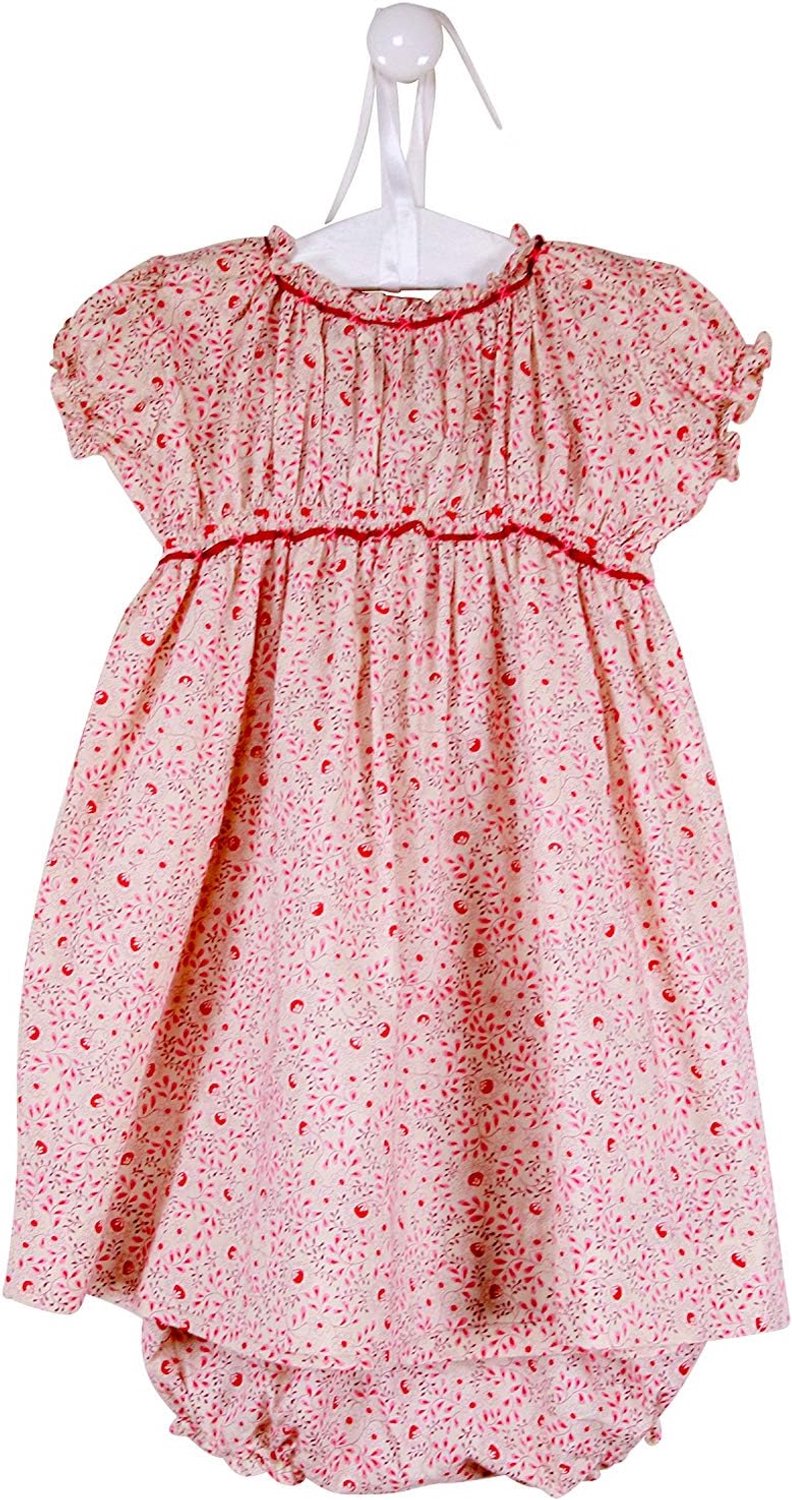 Jurk met bloemenpatroon, smock met bijpassende bloeier, voor meisjes. - roze - 18mois