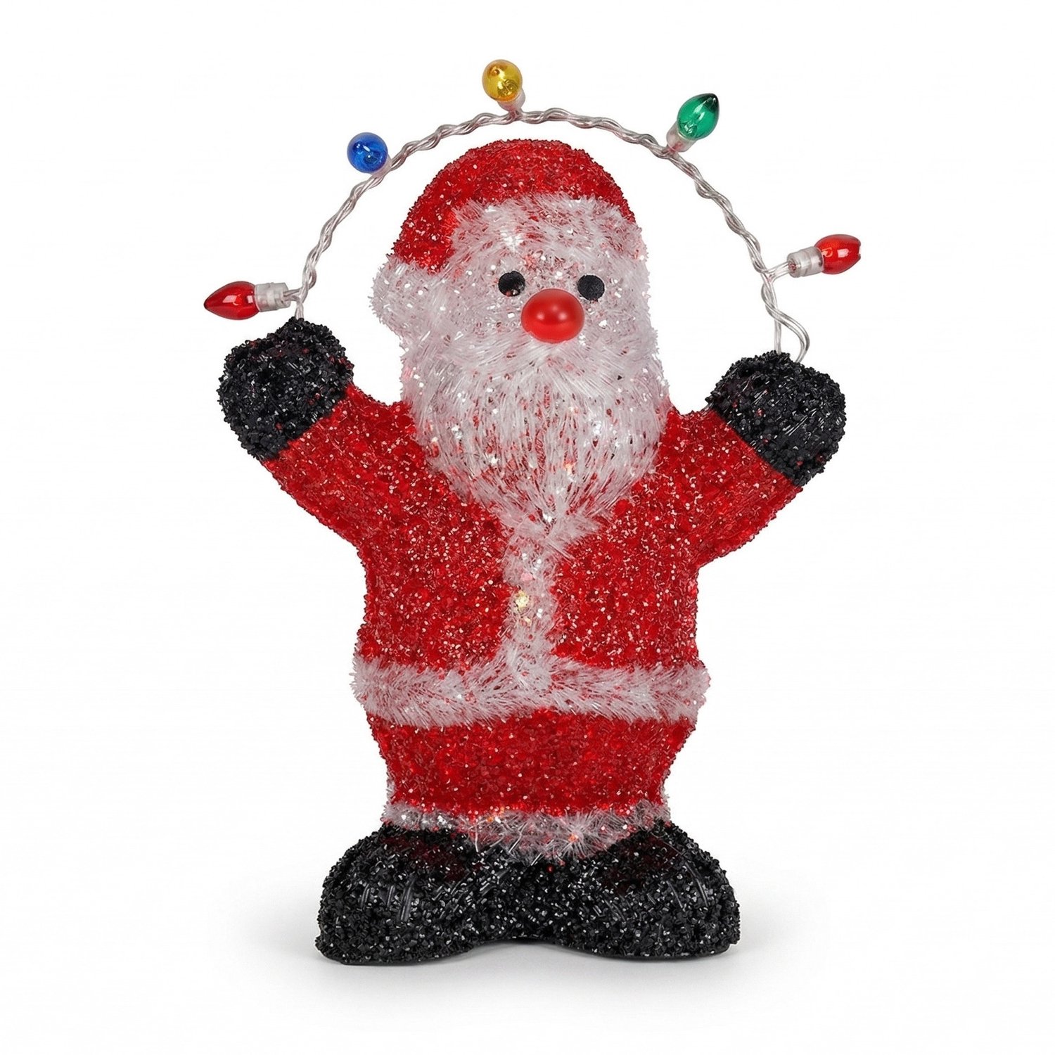 Kerstverlichting figuur - kerstman - 31 cm - 40 led lampjes - helder wit - acryl - lichtfiguur – foto 2