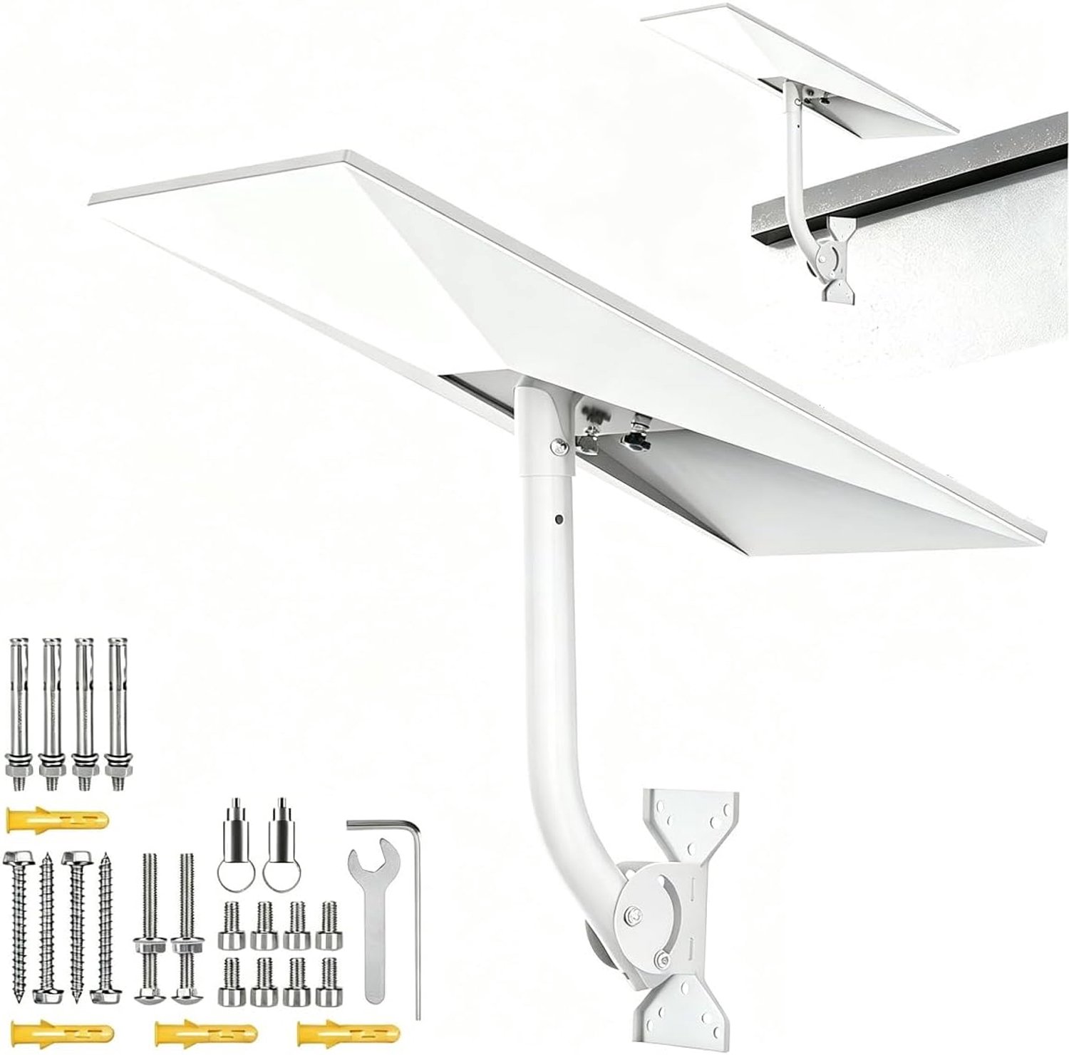 Gen 3-montage, verstelbaar wanddak, sterschakelstang, metalen kit, 180° draaibaar, weerbestendig, voor beton/houten muren, compatibel met Starlink Standard 4/4X/V3 (wit)