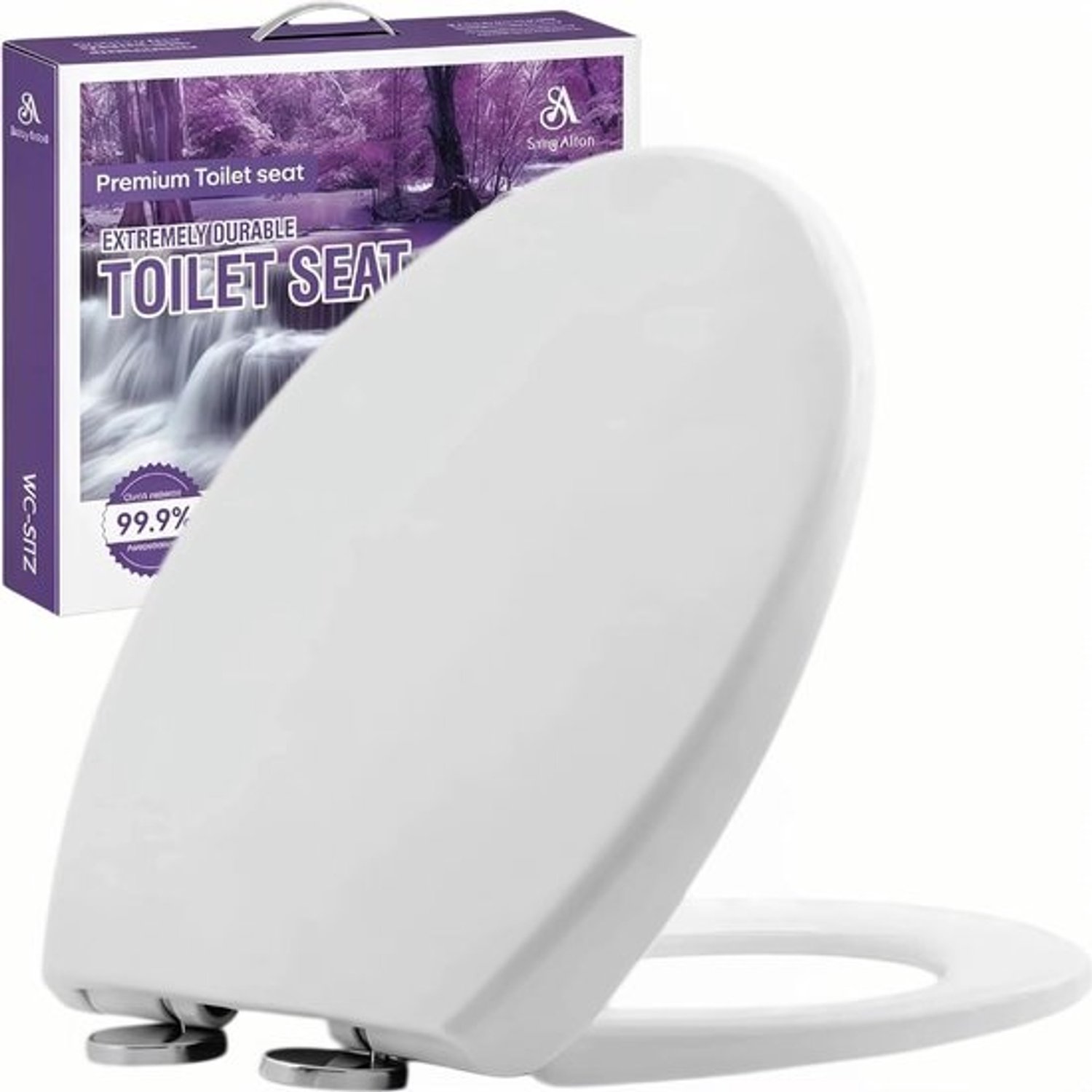 Toiletbril met softclose - WC-bril met deksel - Eenvoudig schoon te maken - Quick-Release - 45x375 cm - Wit