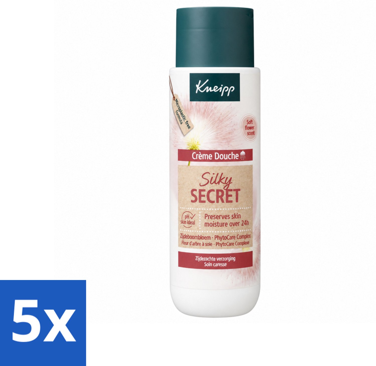 5 x Kneipp - Douchecrème - Silky Secret - 200 ml - Voordeelverpakking - 5 stuks