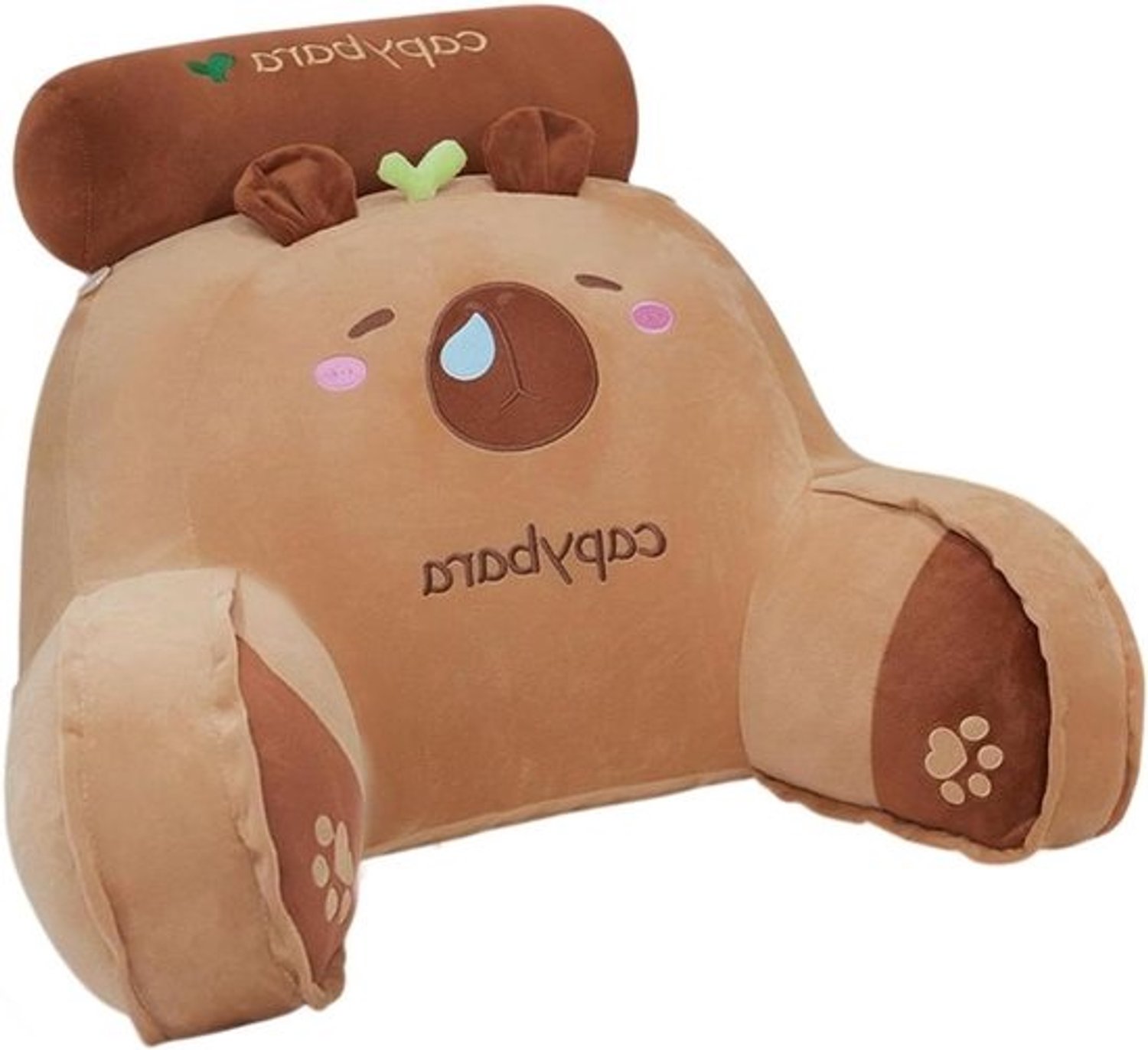 Capybara rugkussen - Rugkussens in wigvorm | Korte pluche leunsteun voor lezen | Lendenkussen voor tailleondersteuning | Rugleuning 17.72 Inch Capybara nachtkastje | Lees-kussen voor in bed
