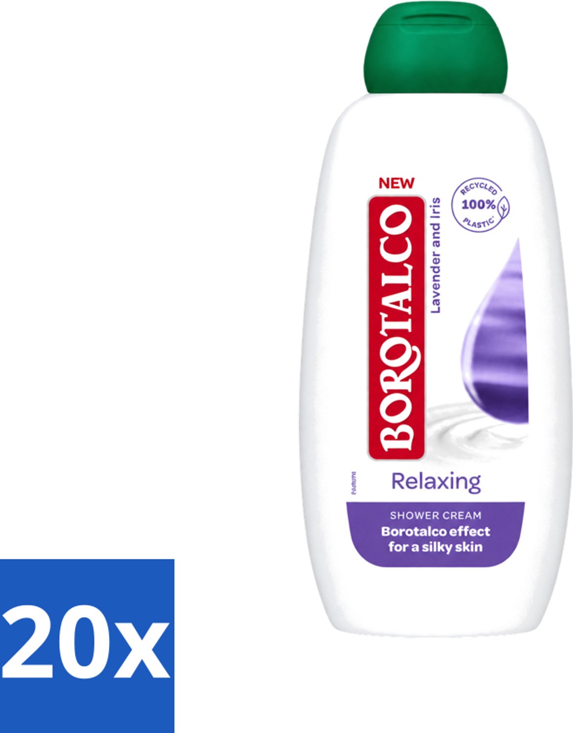 20 x Borotalco - Douchegel - Relaxing - Lavender & Iris - 250 ml - Voordeelverpakking - 20 stuks