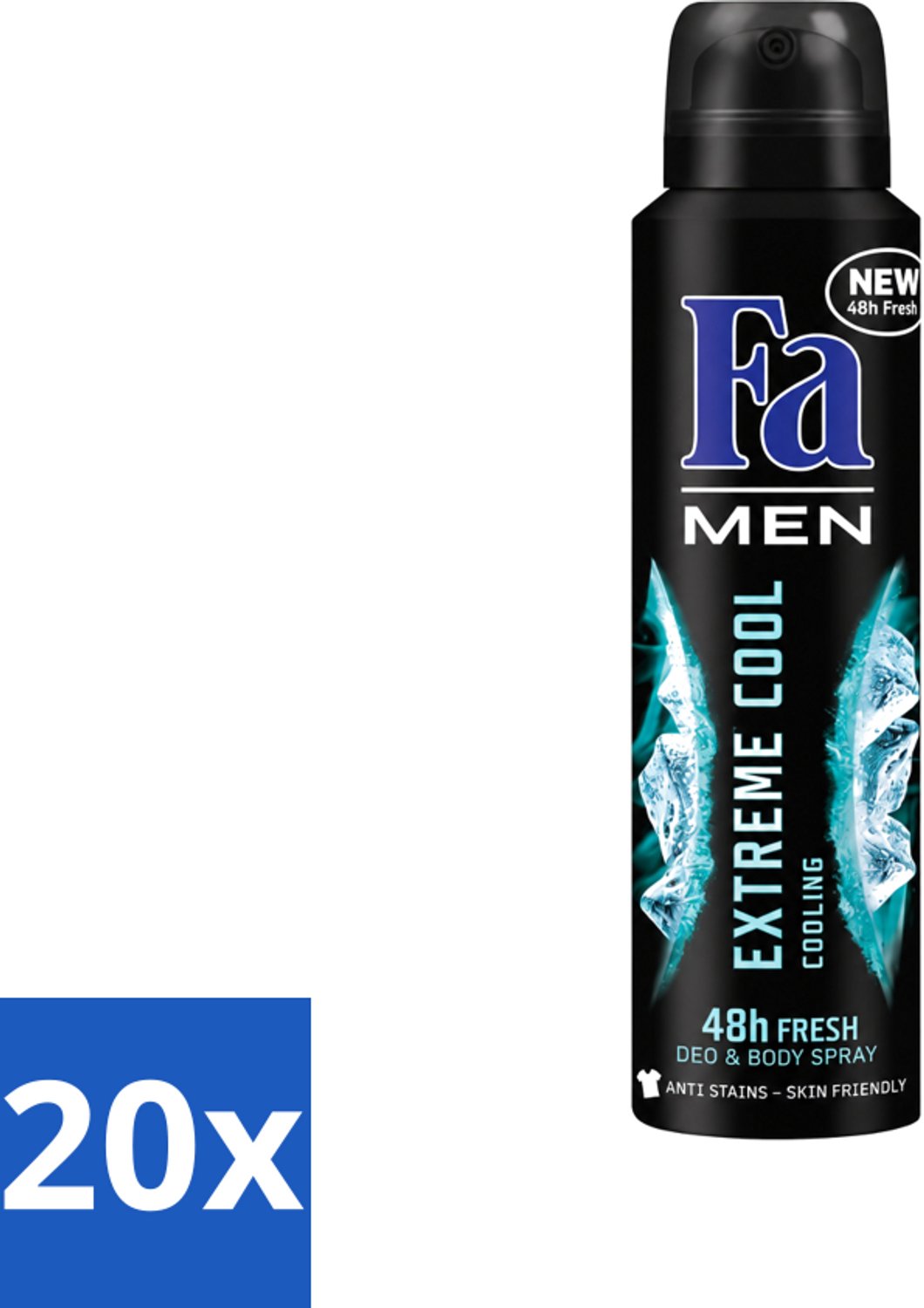 20 x Fa Men - Extreme Cool - Deodorant Spray - Coolend - 150 ml - Voordeelverpakking - 20 stuks