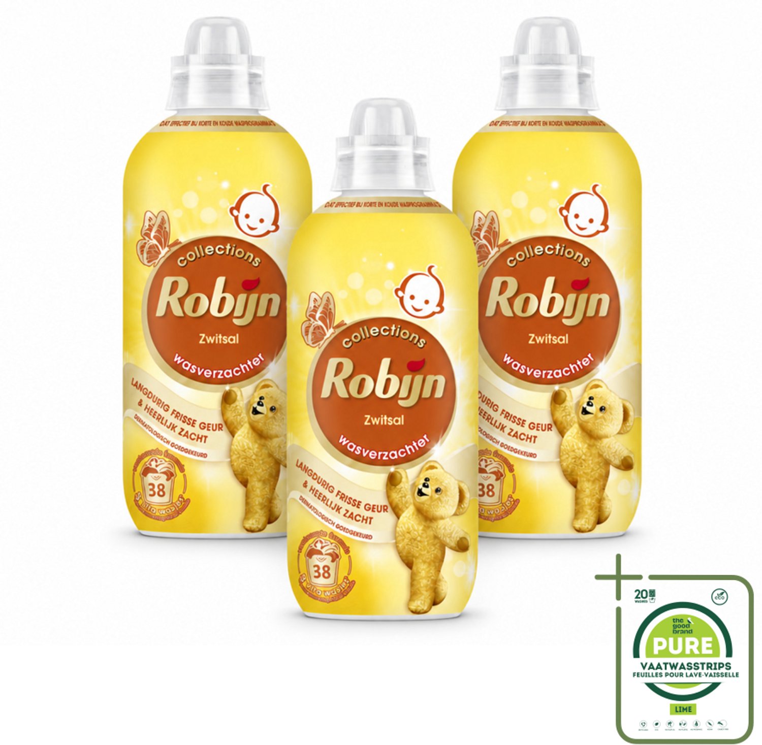 3 x Robijn – Wasverzachter – Zwitsalgeur – 765 ml - Grootverpakking - Vaatwasstrips - Wasverzachter - Babygeur - Zachte Was - Wasverzachter Bakje - Huidvriendelijk