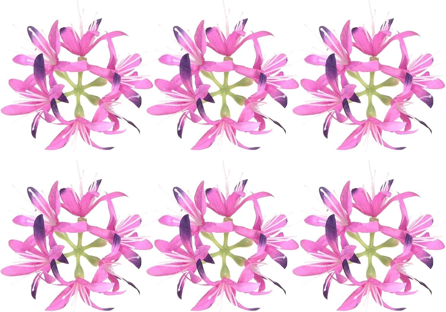 Kunstmatige bloemhoofden (13,7 cm, paars) 6 stuks - spinlelie zijden nepbloemen & faux bloemenbulk, van toepassing op doe-het-zelf ambachten/bruiloft/feest/decoratie/thuis