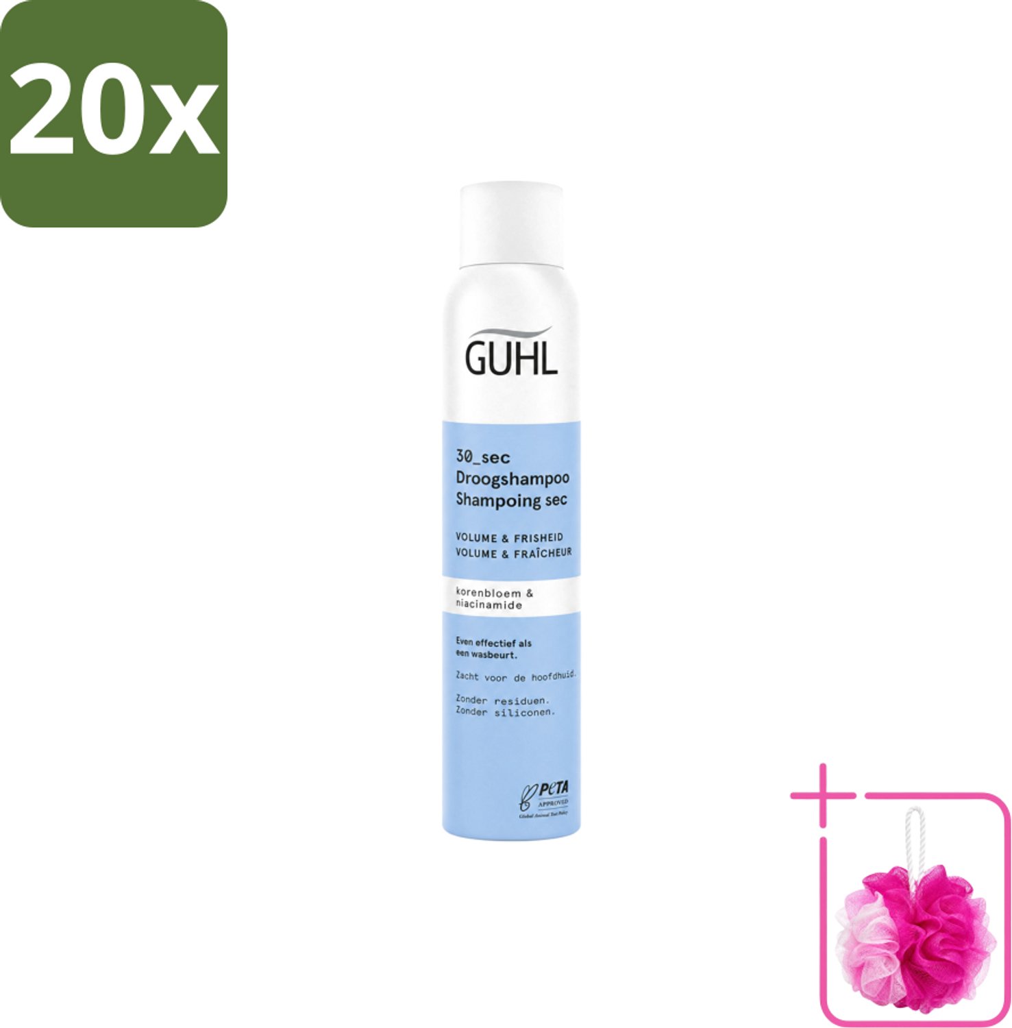 20 x Guhl – Droogshampoo – Volume & Frisheid 30 sec – 200 ml - Bulkverpakking - Droogshampoo - Douchemop - Volume en frisheid