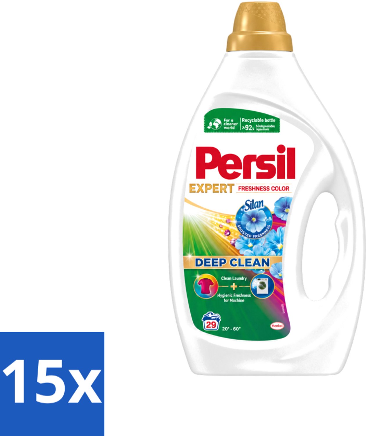 15 x Persil Expert - Vloeibaar wasmiddel - Gekleurde Was - Silan Boosted Freshness - 29 Wasbeurten - Voordeelverpakking - 15 stuks