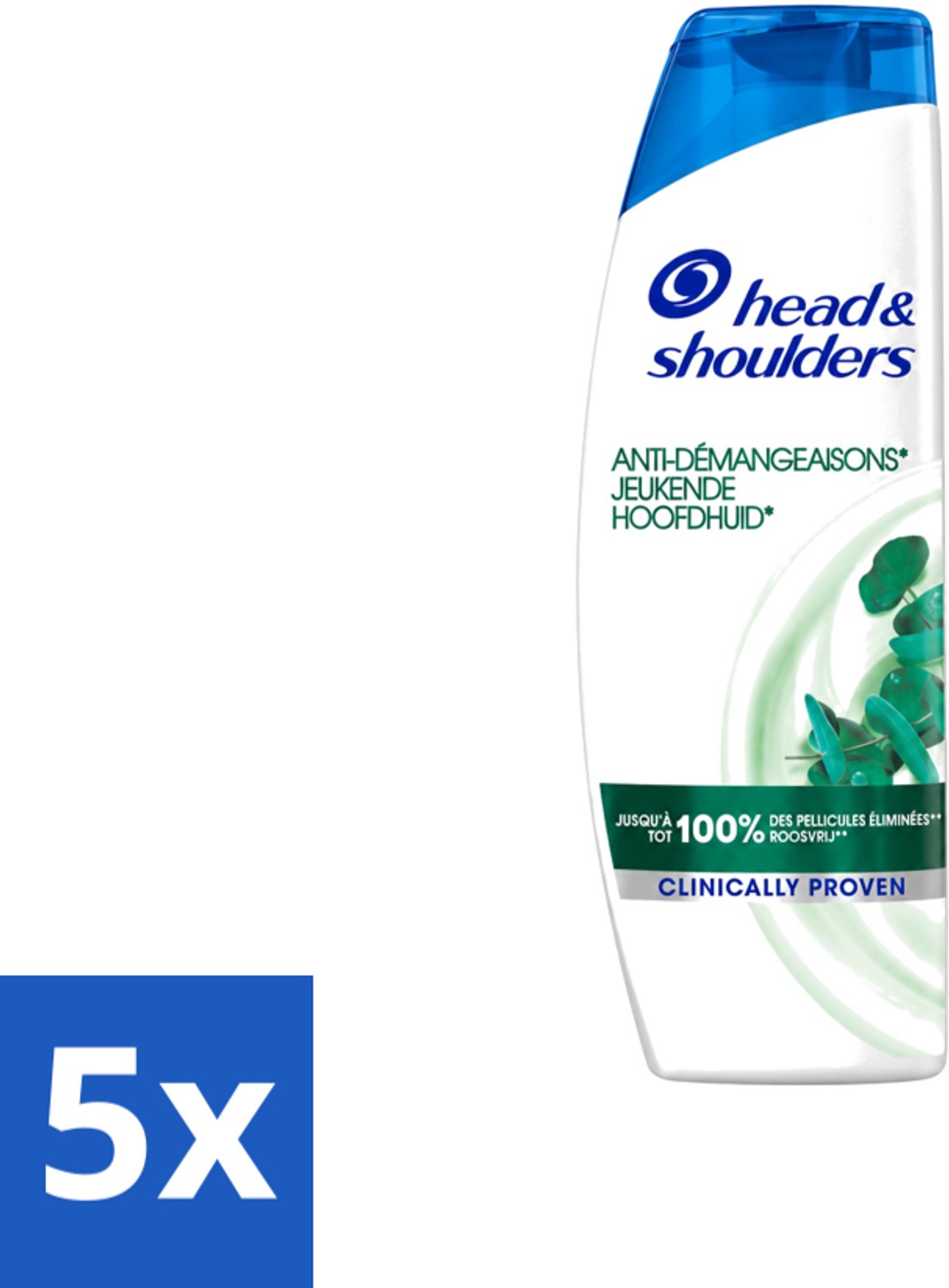 5 x Head & Shoulders - Anti-Roos Shampoo - Jeukende Hoofdhuid - 285 ml - Voordeelverpakking - 5 stuks