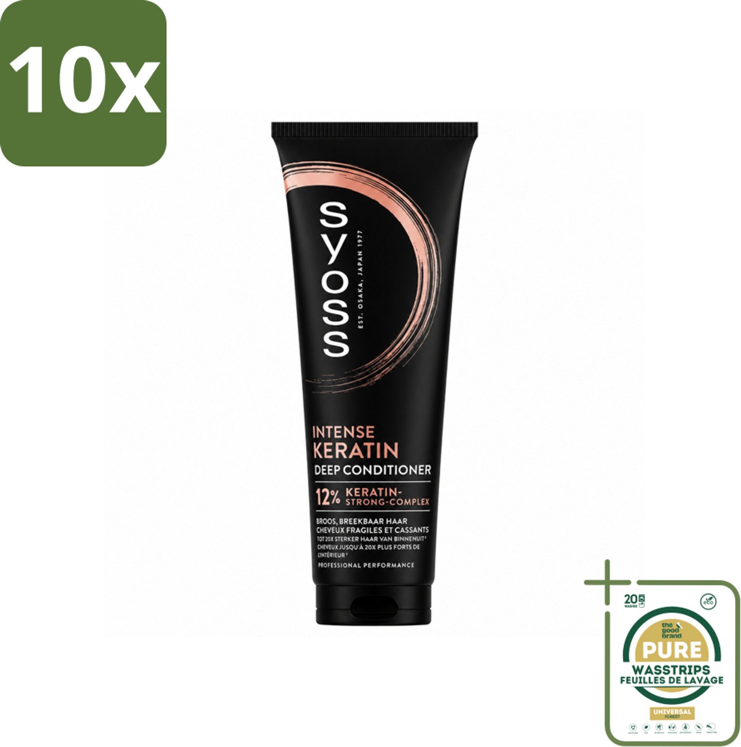 10 x Syoss - Keratin Conditioner - 250 ml - Wasstrips - Keratine Conditioner - Haarverzorging - Sterke Haar - Gezond Haar - Breekbaar Haar