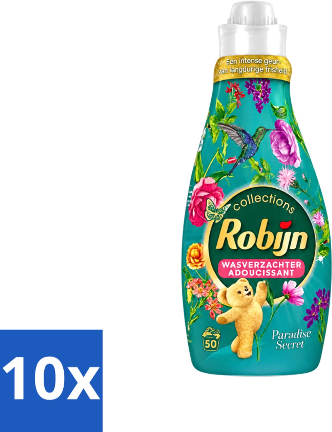 10 x Robijn Collections - Wasverzachter - Paradise Secret - 1,25L - 50 Wasbeurten - Voordeelverpakking - 10 stuks