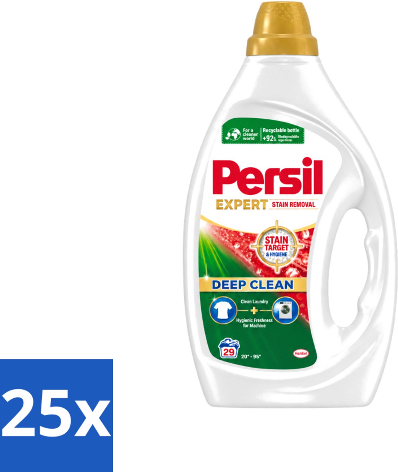 25 x Persil Expert - Vlekverwijdering - Vloeibaar Wasmiddel - Witte en Gekleurde Was - 29 Wasbeurten - Voordeelverpakking - 25 stuks