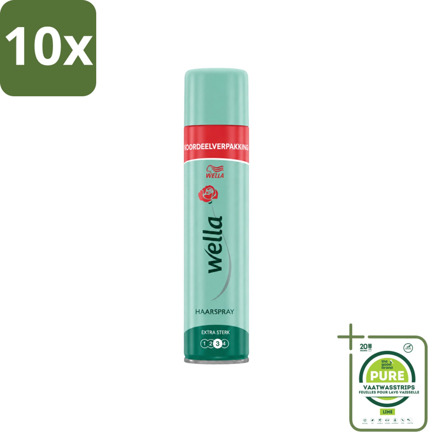 10 x Wella – Forte – Haarspray Extra Strong - 400 ml - Grootverpakking - Vaatwasstrips - Haarspray - Extra Sterke Fixatie - Natuurlijke Flexibiliteit - UV Bescherming - Haartypen