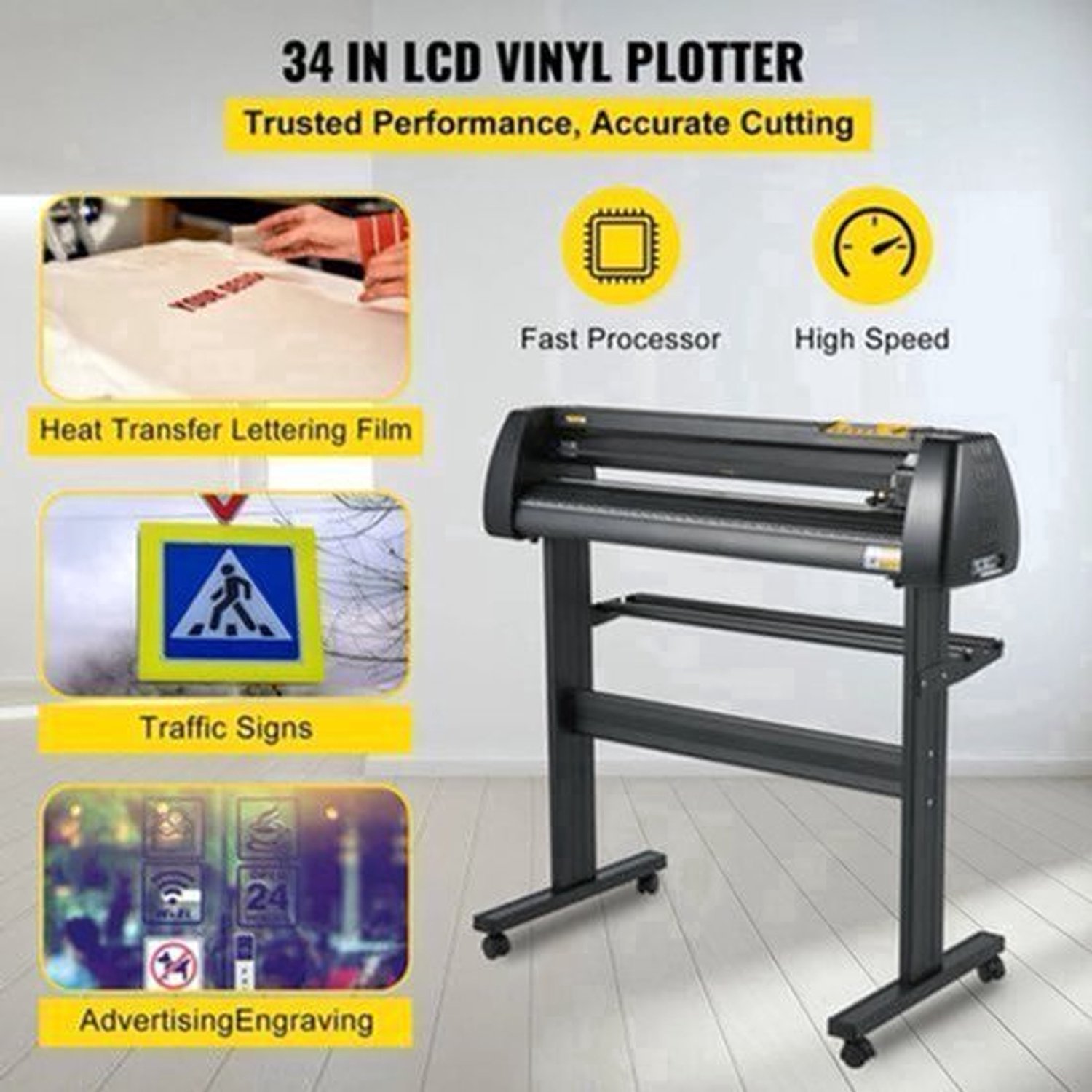 Vinyl Snijplotter – Vinyl Cutter – Snijmachine – Plotter – Sticker Cutter – 34 Inch Snijbreedte – Digitale Bediening