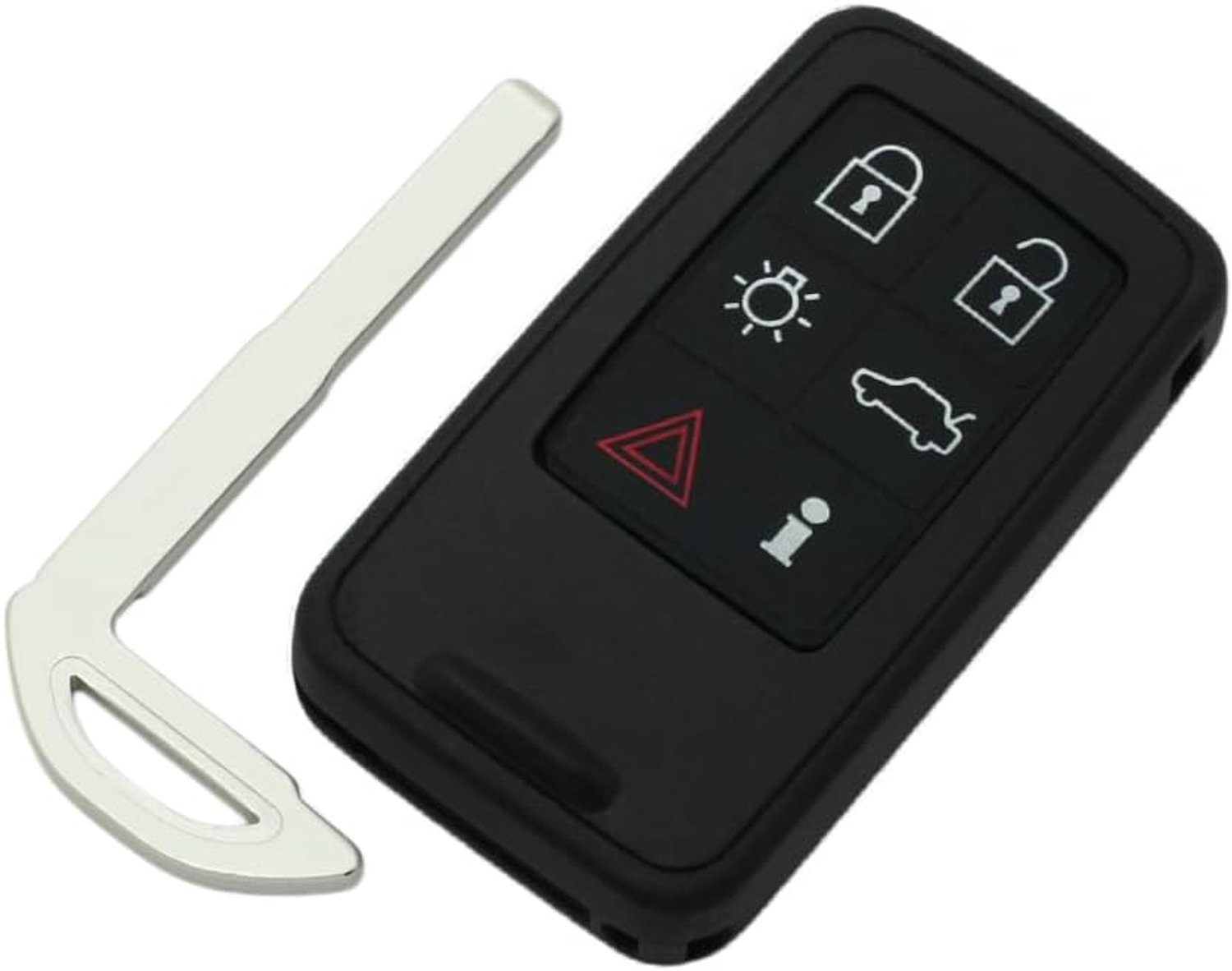 + ongesneden blanco noodsleutel compatibel met VOLVO 6-knops Smart Keyless Entry afstandsbediening sleutelbehuizing Fob PG788C