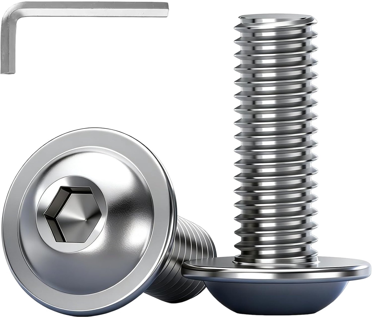 Lenskopbouten 20pcs M6x30mm - RVS A2 V2A - Flens en zeskant inbus - Perfect voor buitengebruik - Homevero
