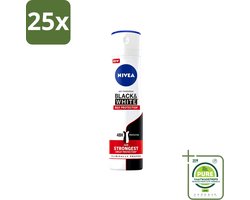25 x Nivea - Deodorant - Spray - Black & White Max Protection - 150 ml - Grootverpakking - Vaatwasstrips - Anti-transpirant - Zweetbehandeling - Kledingbescherming - Vlekkenvoorkomend - Fris Gevoel